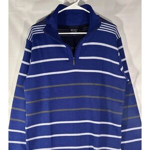 Marx & Dutch Long Sleeve Men's L MULTI-COLOR 1/4 ZIP STRIPED SWEATER Pullover